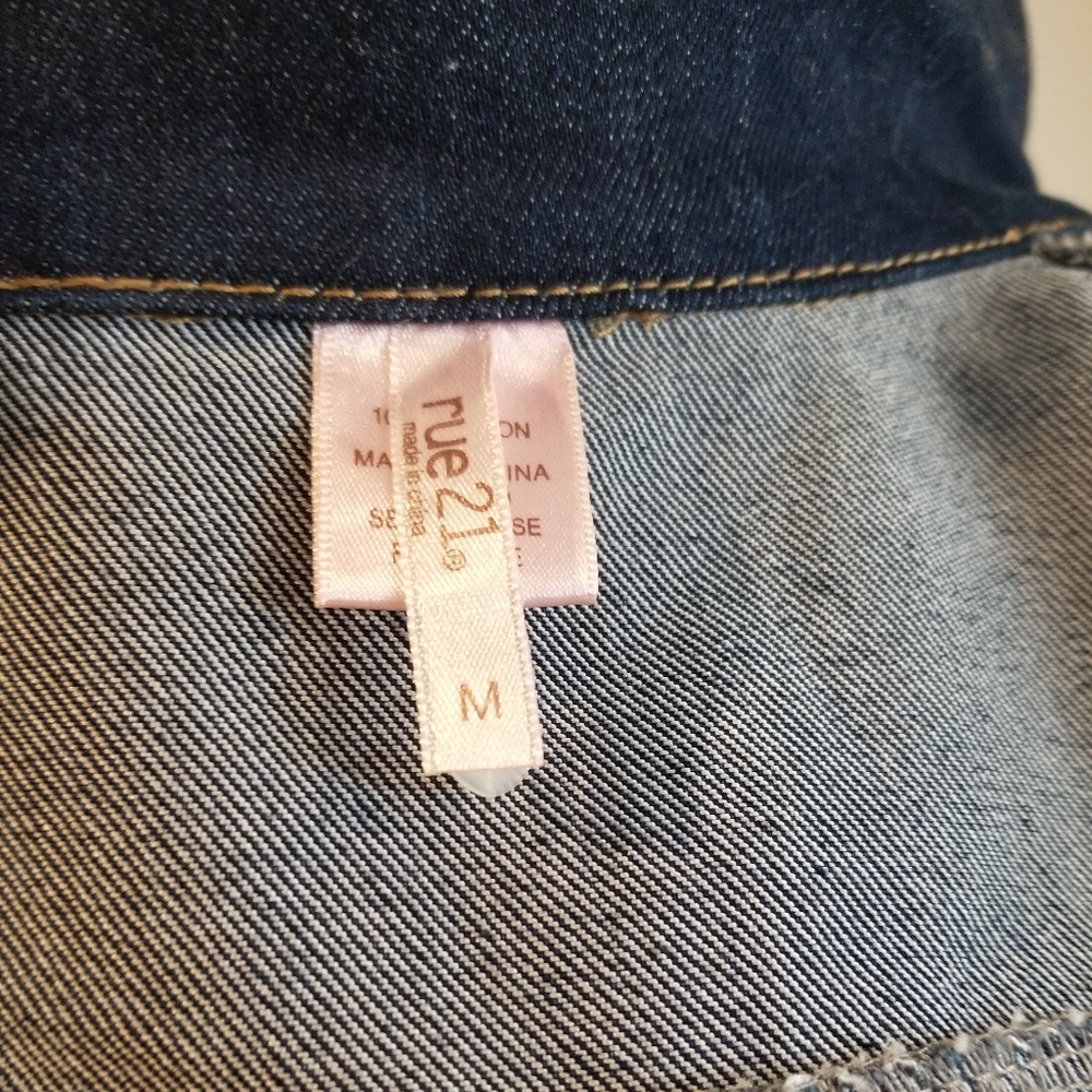 Rue 21 Woman's blue jean  vest - Picture 3 of 6